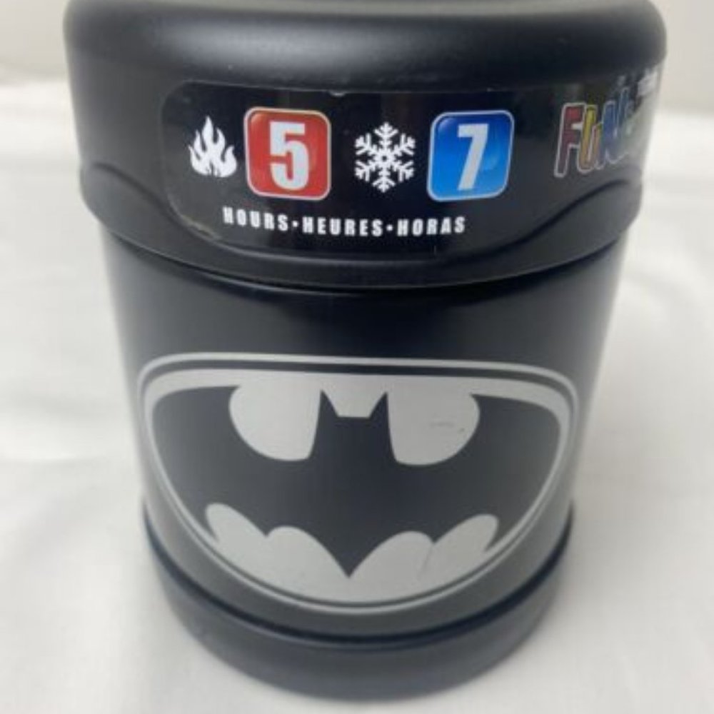 CD Comic Batman Thermos Funtainer Stainless Steel Food Container 10 oz Black